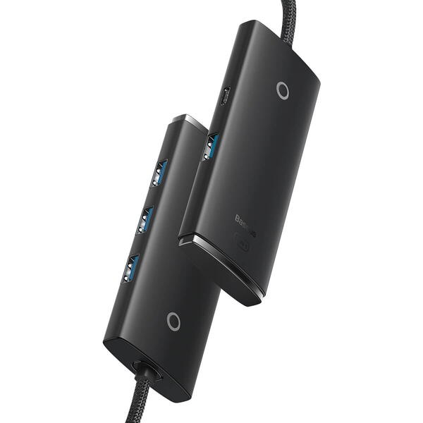 Hub USB Baseus Lite WKQX030501, 4x USB 3.2 gen 1, 2m, Black