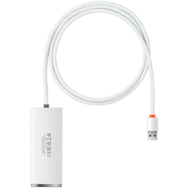 Hub USB Baseus Lite WKQX030102, 4x USB 3.2 gen 1, 1m, White