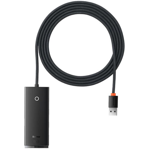 Hub USB Baseus Lite WKQX030201, 4x USB 3.2 gen 1, 2m, Black