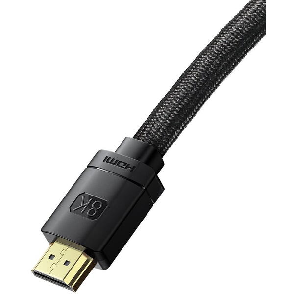 Baseus High Definition, UHD 8K, HDMI Tata la HDMI Tata, 1m, Black