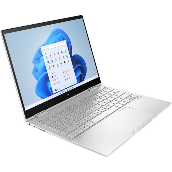 Laptop HP ENVY x360 13-bf0012nn, 13.3 inch FHD IPS Touch, Intel Core i7-1250U, 16GB DDR4, 1TB SSD, Intel Iris Xe Graphics, Windows 11 Home, Natural Silver