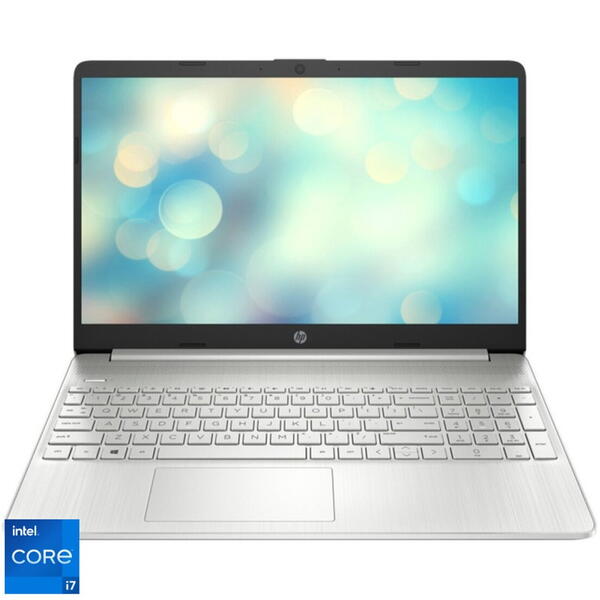 Laptop HP 15s-fq5009nq, 15.6 inch FHD, Intel Core i7-1255U, 16GB DDR4, 512GB SSD, Intel Iris Xe, Free DOS, Silver