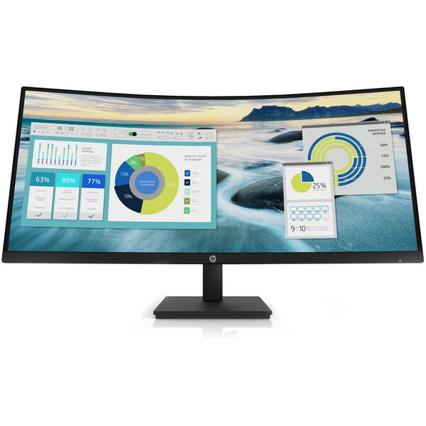 Monitor LED HP P34hc G4 Curbat 34 inch UWQHD VA 5 ms 60 Hz USB-C Negru