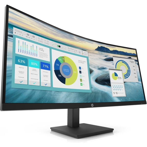 Monitor LED HP P34hc G4 Curbat 34 inch UWQHD VA 5 ms 60 Hz USB-C Negru