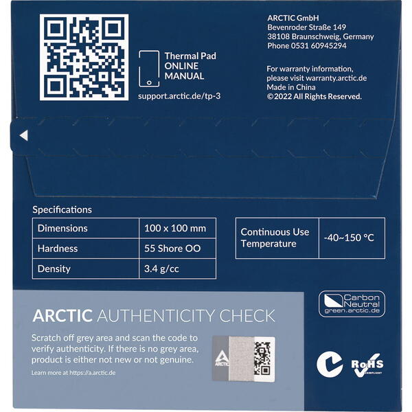 Pad Termic Arctic TP-3, 100 x 100mm, 0.5mm