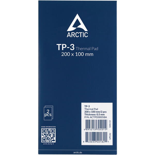 Pad Termic Arctic TP-3, 200 x 100mm, 0.5mm 2 Pack