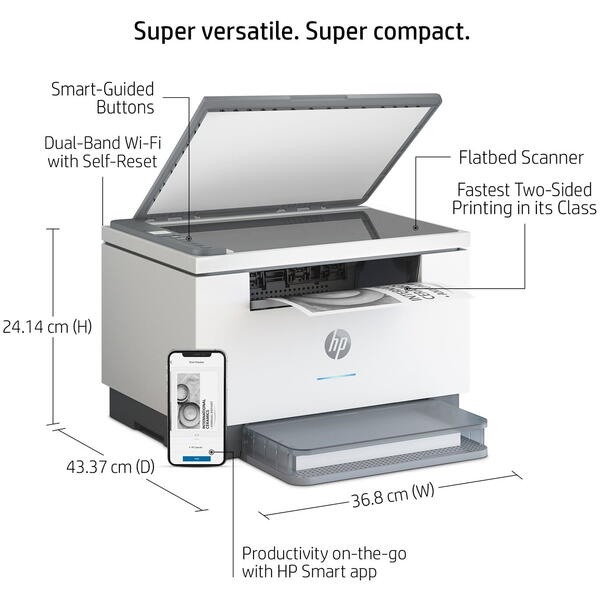 Multifunctionala HP M234DW, Laser, Monocrom, Format A4, Retea, Wi-fi