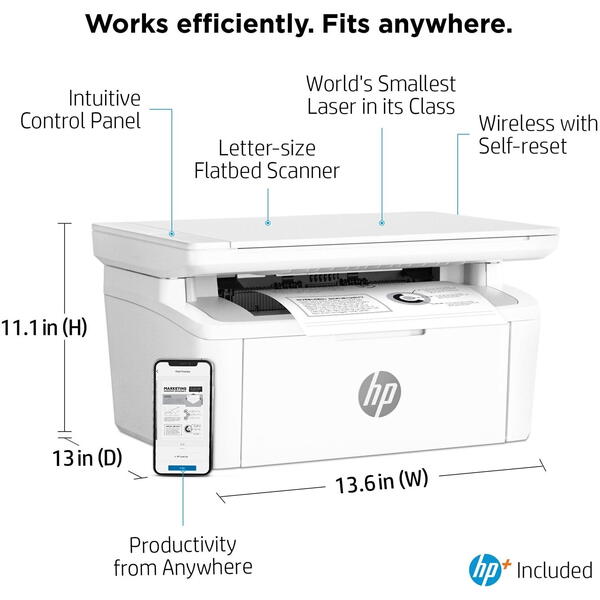 Multifunctionala HP LaserJet MFP M140we, Laser, Monocrom, Format A4, Wi-Fi