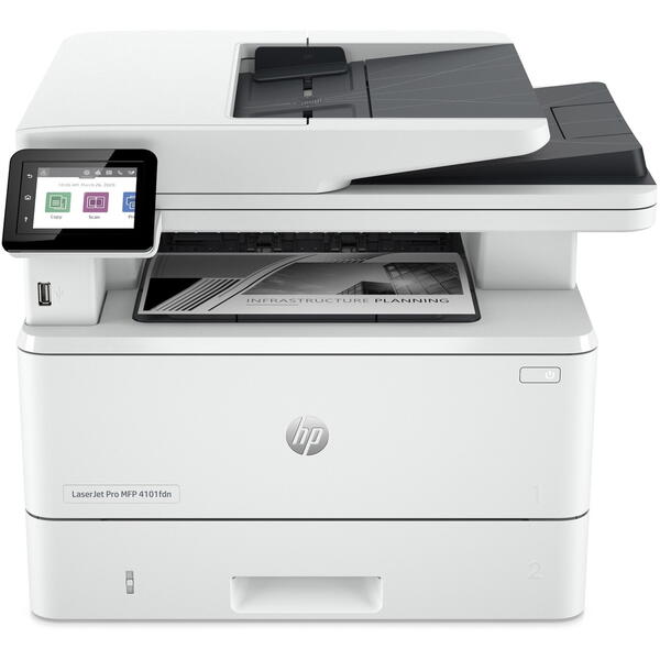 Multifunctionala HP LaserJet Pro MFP 4102dwe, Laser, Monocrom, Format A4, Duplex, Retea, Wi-Fi