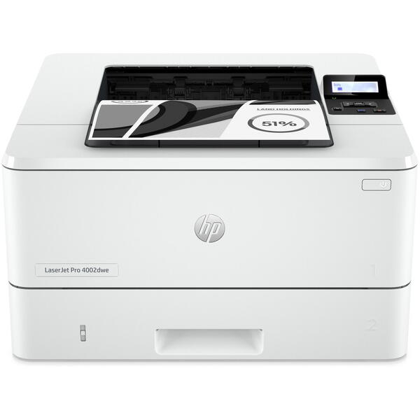 Imprimanta laser monocrom HP LaserJet Pro 4002dwe, Laser, Monocrom, Format A4, Duplex, Retea, Wi-Fi