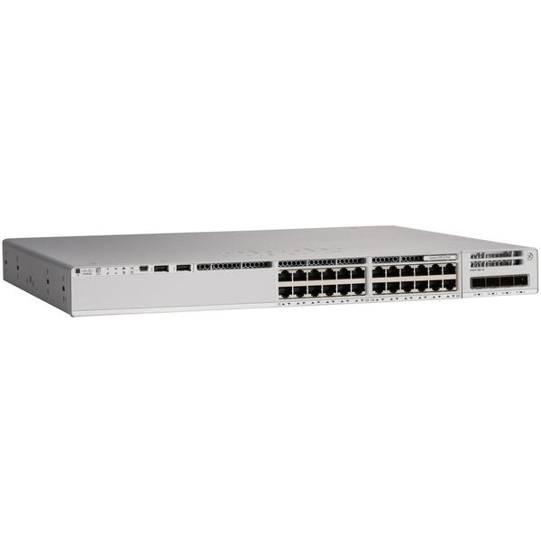 Switch Cisco C9200L-24P-4X-E 24 porturi, PoE+, 4 x 10G SFP