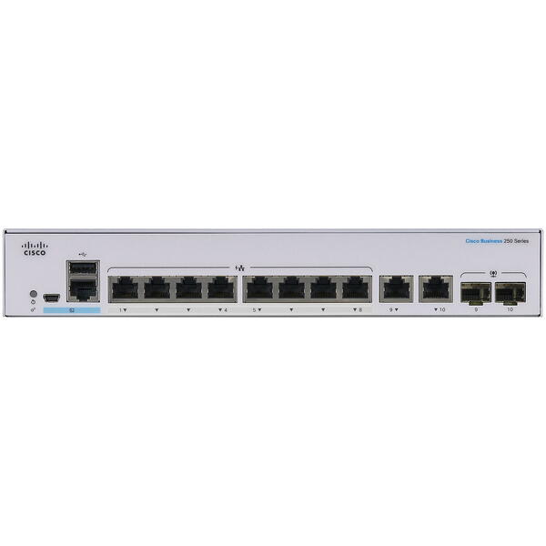 Switch Cisco CBS250-8T-E-2G-EU 8 Porturi Gigabit, 2x1G Combo