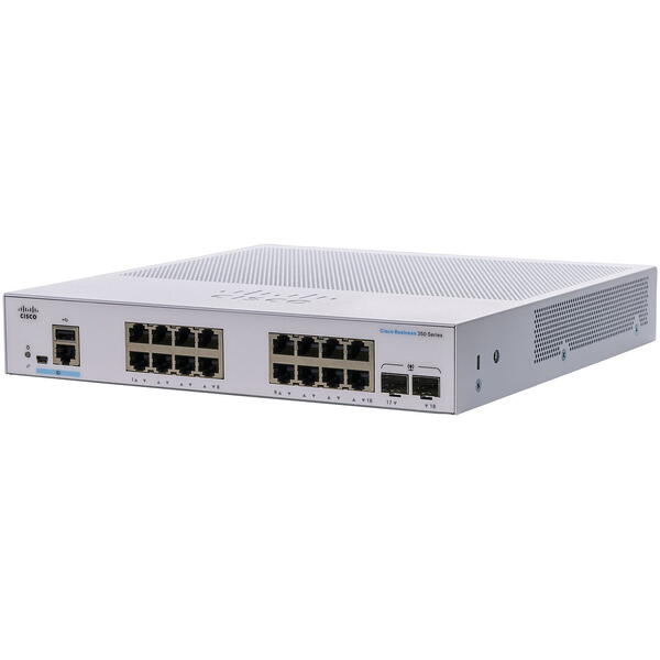 Switch Cisco CBS350-16T-2G-EU 16 porturi Gigabit, 2x1G SFP