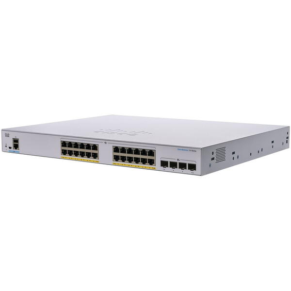 Switch Cisco CBS350-24P-4X-EU, 24 porturi Gigabit, PoE, 4x10G SFP+