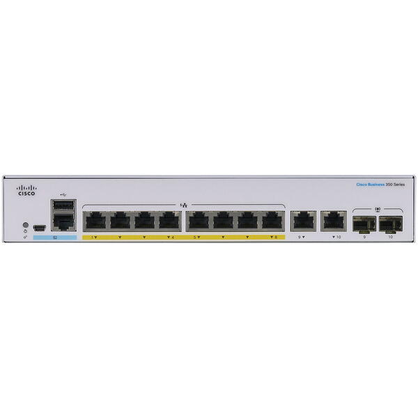 Switch Cisco CBS350-8P-E-2G-EU 8 porturi Gigabit, PoE, 2x1G Combo