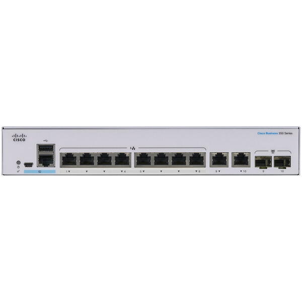 Switch Cisco CBS350-8T-E-2G, 8 porturi Gigabit, 2x1G Combo