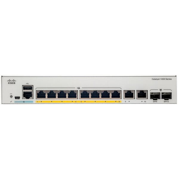 Switch Cisco Catalyst 1000 8 port Gigabit, 2x1G SFP