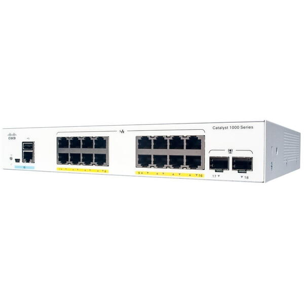 Switch Cisco Catalyst 1000 16port Gigabit, POE, 2x1G SFP