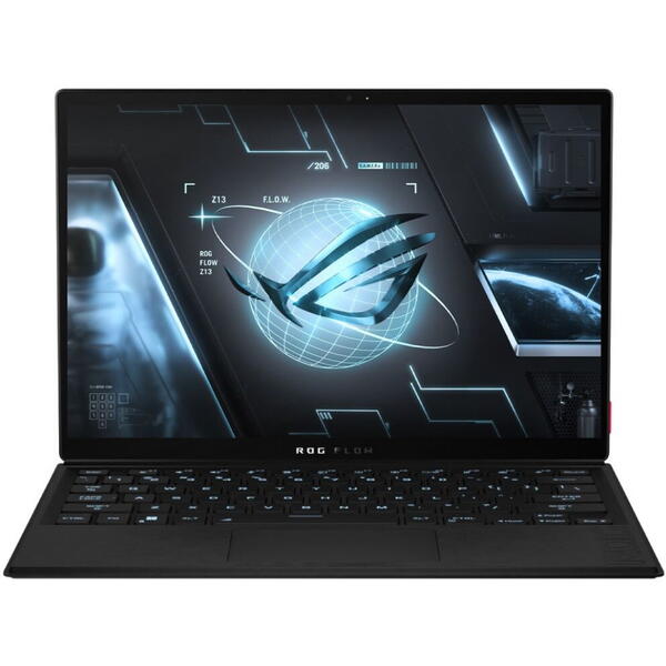 Laptop Gaming Asus ROG Flow X13 GV301RC, 13.4 inch WUXGA 120Hz Touch, AMD Ryzen 7 6800HS, 16GB DDR5, 512GB SSD, GeForce RTX 3050 4GB, Win 11 Home, Off Black