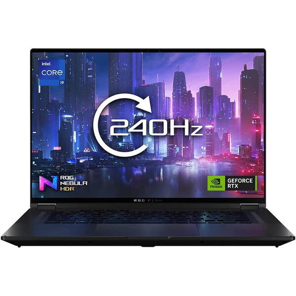 Laptop Asus ROG Flow X16 GV601VI, 16 inch QHD+ 240Hz Touch, Intel Core i9-13900H, 32GB DDR5, 2TB SSD, GeForce RTX 4070 8GB, Win 11 Home, Off Black