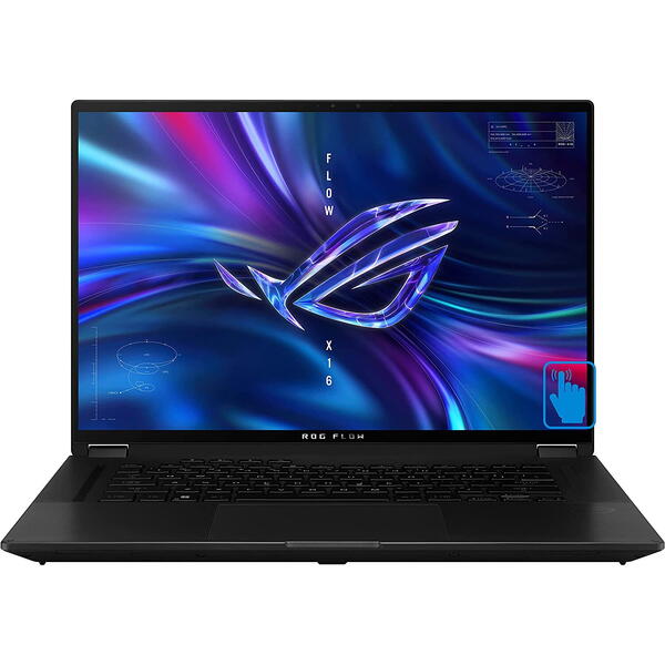Laptop Asus ROG Flow X16 GV601VI, 16 inch QHD+ 240Hz Touch, Intel Core i9-13900H, 32GB DDR5, 2TB SSD, GeForce RTX 4070 8GB, Win 11 Home, Off Black