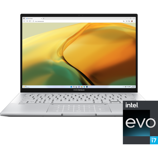 Laptop Asus Zenbook 14 UX3402ZA, 14 inch WQXGA, Intel Core i5-1240P, 16GB DDR5, 512GB SSD, Intel Iris Xe, Win 11 Pro, Aqua Celadon