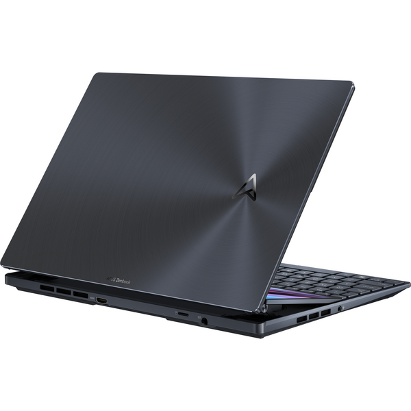 Laptop Asus Zenbook Pro 14 Duo OLED UX8402ZE, 14.5 inch 2.8K 120Hz Touch, Intel Core i7-12700H, 16GB DDR5, 1TB SSD, GeForce RTX 3050 Ti 4GB, Win 11 Pro, Tech Black