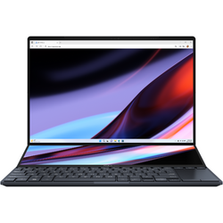 Laptop Asus Zenbook Pro 14 Duo OLED UX8402ZE, 14.5 inch 2.8K 120Hz Touch, Intel Core i9-12900H, 32GB DDR5, 2TB SSD, GeForce RTX 3050 Ti 4GB, Win 11 Pro, Tech Black