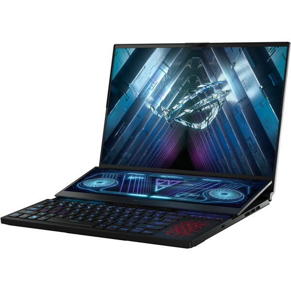 Laptop Asus ROG Zephyrus Duo 16 GX650RS, 16 inch UHD+ 120Hz, AMD Ryzen 9 6900HX, 64GB DDR5, 2x 2TB SSD, GeForce RTX 3080 8GB, Win 11 Home, Black