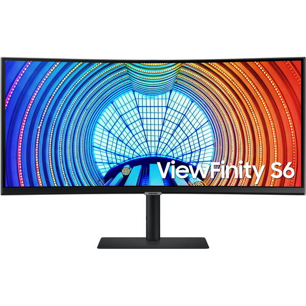 Monitor LED Samsung ViewFinity S6 S65UA LS34A650UBUXEN Curbat 34 inch UWQHD 5 ms 100 Hz USB-C HDR Negru