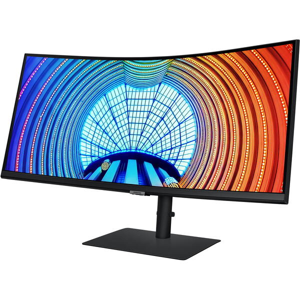 Monitor LED Samsung ViewFinity S6 S65UA LS34A650UBUXEN Curbat 34 inch UWQHD 5 ms 100 Hz USB-C HDR Negru