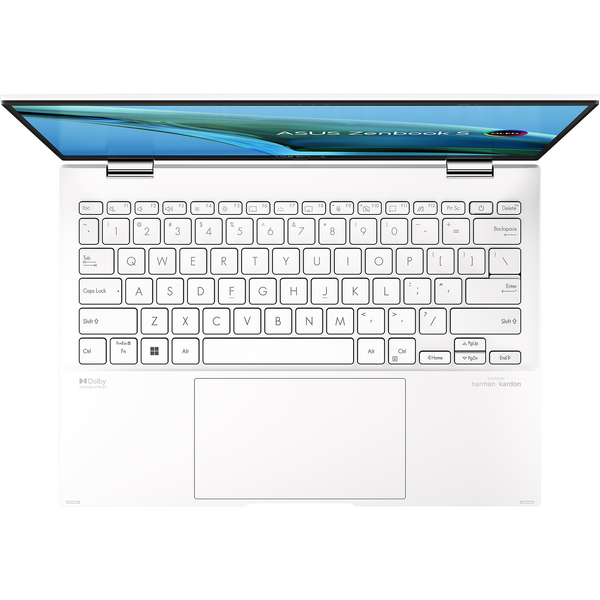 Laptop Asus Zenbook S 13 Flip OLED UP5302ZA, 13.3 inch 2.8K Touch, Intel Core i7-1260P, 16GB DDR5, 1TB SSD, Intel Iris Xe, Win 11 Pro, Refined White