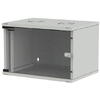 Cabinet Metalic Deckro 6U 540 x 400, de perete, dezasamblat, usa fata sticla, Gri