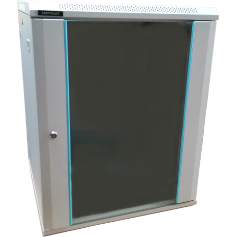 Cabinet Metalic Dateup 12U 600x450, dezasamblat, montare pe perete, usa din sticla, panouri laterale detasabile si securizate
