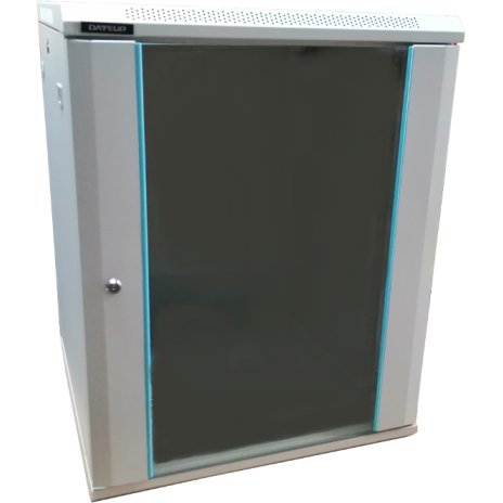 Cabinet Metalic Dateup 15U 600 x 600, montare pe perete, usa din sticla, panouri laterale detasabile si securizate Gri