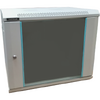 Cabinet Metalic Dateup 9U 600 x 450, montare pe perete, usa din sticla, panouri laterale detasabile si securizate Gri