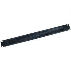 Organizator  cabluri cu perii 1U, Negru