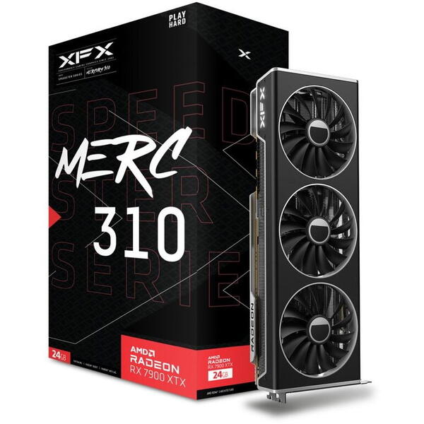 Placa video XFX RX 7900 XTX SPEEDSTER MERC 310 BLACK EDITION 24GB GDDR6 384-bit