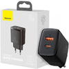Incarcator retea Baseus Compact, Quick Charge 20W, 1 x USB Type-C 5V/3A max, 1 x USB 5V/3A, Negru