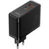 Incarcator retea Baseus GaN5 Pro, Quick Charge 100W, 1 x USB, 1 x USB Type-C, Negru