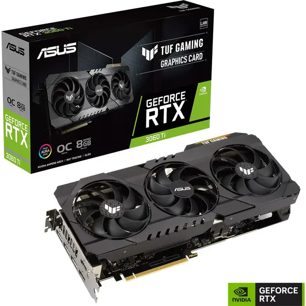 Placa video Asus GeForce RTX 3060 Ti TUF GAMING O8G LHR 8GB GDDR6X 256 Bit