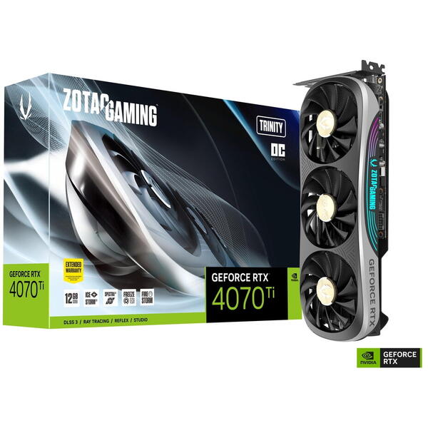 Placa video Zotac GeForce RTX 4070 Ti Trinity OC 12GB, GDDR6X, 192 Bit