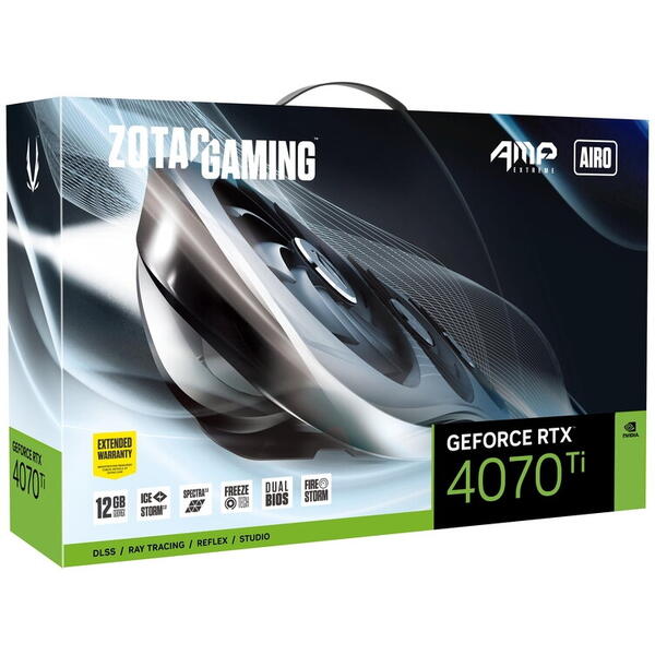Placa video Zotac GeForce RTX 4070 Ti AMP Extreme AIRO 12GB, GDDR6X, 192 Bit
