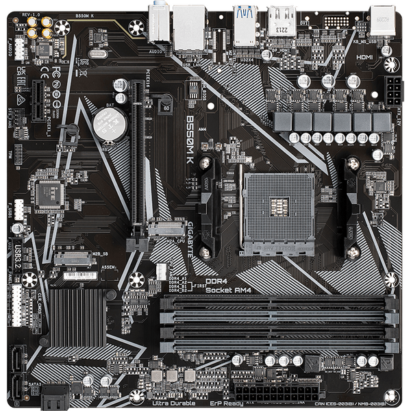 Placa de baza Gigabyte B550M K Socket AM4