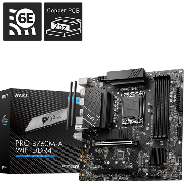 Placa de baza MSI PRO B760M-A WIFI DDR4 Socket 1700