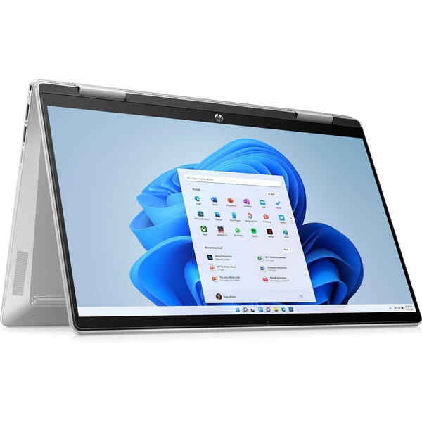 Laptop HP Pavilion x360 2-in-1 14-ek0006nn, 14 inch FHD IPS Touch, Intel Core i5-1235U with IPU, 16GB DDR4, 512GB SSD, Intel Iris Xe, Win 11 Home, Natural Silver