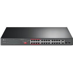 24-Port 10/100Mbps + 2-Port Gigabit Unmanaged PoE+, 2 combo Gigabit SFP