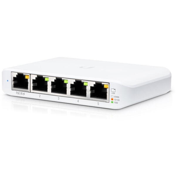 Switch Ubiquiti USW-Flex-Mini-3 Switch UniFi 5x RJ45 1000Mb/s 1x PoE In 3 bucati la pachet