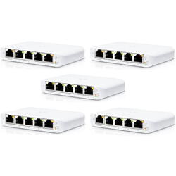 USW-Flex-Mini-5 Switch UniFi 5x RJ45 1000Mb/s 1x PoE In 5 bucati la pachet