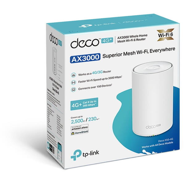 Router Wireless TP-LINK DECO X50-4G Dual Band WiFi 6 1-pack